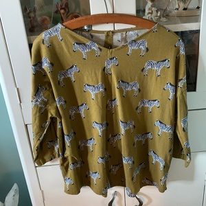 Mata Traders sz S zebra top euc